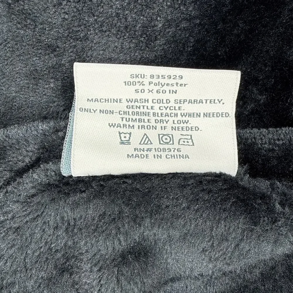 Warm & Cozy Oversized Fleece Wearable Blanket Poncho Black